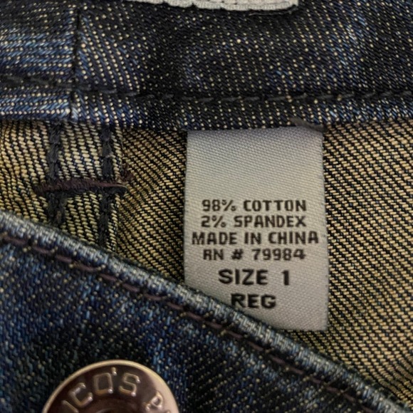 Chico's Platinum Jeans Ultimate Fit Slim Leg Stretch Denim Blue US Size 8 - Picture 5 of 13